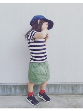 「URBAN RESEARCH（アーバンリサーチ）のアイテム（キャップ）」を使った、otomamさん（キッズ・90cm）の秋コーディネート