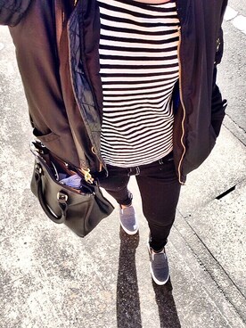 「WEGO（ウィゴー）のアイテム（ブルゾン）」を使った、piiさん（レディース・158cm）の冬コーディネート