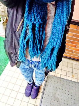 「WEGO（ウィゴー）のアイテム（ブルゾン）」を使った、piiさん（レディース・158cm）の冬コーディネート