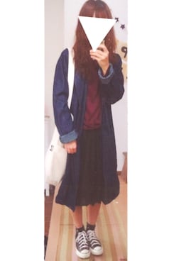 「one after another NICE CLAUP（ワンアフターアナザーナイスクラップ）のアイテム（チェスターコート）」を使った、anzuさん（レディース・150cm）の秋コーディネート