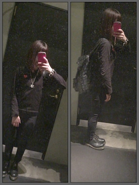 「Chrome Hearts」｜「アイテム（その他シューズ）」を使った、이즈민さん（レディース・158cm）の冬コーディネート