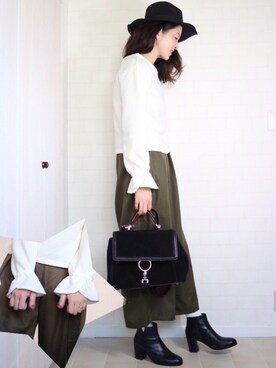 「ZARA（ザラ）のアイテム（バッグ、ブラック系）」を使った、utamama210さん（レディース・172cm）の冬コーディネート