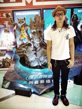 「BRIXTON（ブリクストン）のアイテム（キーケース/キーアクセサリー）」を使った、SEAN TST TSAI さん（メンズ・175cm）の夏コーディネート