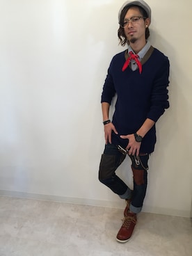 「アイテム（キャスケット）」を使った、I.Ryoさん（メンズ・175cm）の秋コーディネート