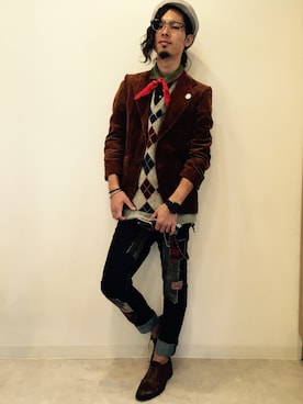 「アイテム（キャスケット）」を使った、I.Ryoさん（メンズ・175cm）の秋コーディネート