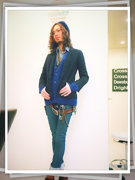 「アイテム（ハンチング/ベレー帽）」を使った、I.Ryoさん（メンズ・175cm）の秋コーディネート