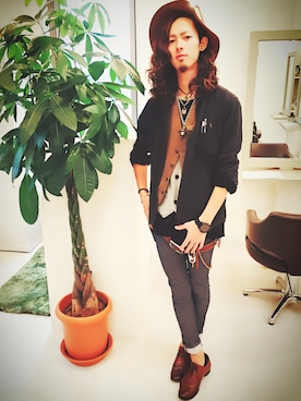 「アイテム（アナログ腕時計）」を使った、I.Ryoさん（メンズ・175cm）の冬コーディネート