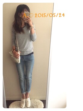 「ユナイテッドアローズ」｜「アイテム（その他シューズ）」を使った、A.♡さん（レディース・154cm）の春コーディネート