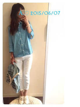 「Ralph Lauren」｜「アイテム（その他シューズ）」を使った、A.♡さん（レディース・154cm）の夏コーディネート