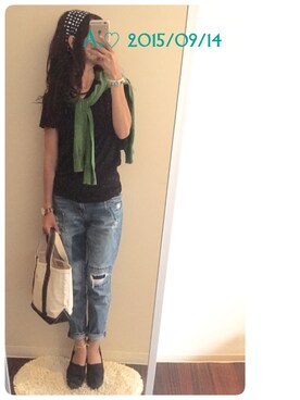 「iT（イット）のアイテム（パンツ）」を使った、A.♡さん（レディース・154cm）の秋コーディネート