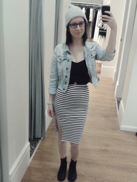 「stripes」｜「アイテム（デニムジャケット）」を使った、natalieさん（レディース・163cm）の春コーディネート