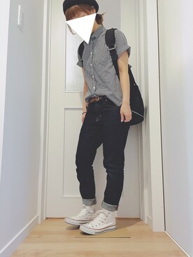 「one after another NICE CLAUP（ワンアフターアナザーナイスクラップ）のアイテム（ハンチング/ベレー帽）」を使った、kikkaさん（レディース・152cm）の秋コーディネート