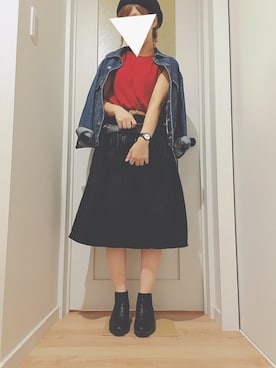 「one after another NICE CLAUP（ワンアフターアナザーナイスクラップ）のアイテム（ハンチング/ベレー帽）」を使った、kikkaさん（レディース・152cm）の秋コーディネート