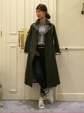 「ハイウエストデニム」｜kurumiさん（レディース・170cm）の冬コーディネート