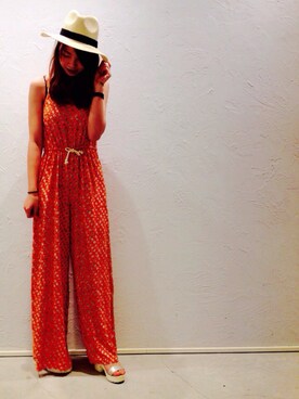 「MINK PINK（ミンクピンク）のアイテム（つなぎ/オールインワン）」を使った、すぎもっちゃん*さん（レディース・171cm）の夏コーディネート