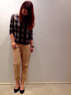 「INTERPLANET WINGS（インタープラネットウィング）のアイテム（トップス）」を使った、すぎもっちゃん*さん（レディース・171cm）の夏コーディネート