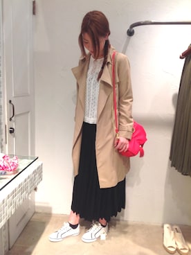 「アイテム（トレンチコート）」を使った、すぎもっちゃん*さん（レディース・171cm・20代）の春コーディネート