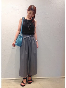 「actuel（アクチュエル）のアイテム（トップス）」を使った、すぎもっちゃん*さん（レディース・171cm）の夏コーディネート