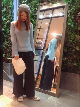 「Casselini（キャセリーニ）の【casselini】CATフェイククラッチ（クラッチバッグ）」を使った、すぎもっちゃん*さん（レディース・171cm）の秋コーディネート