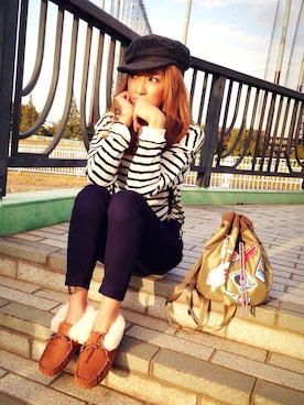 モカシン デッキシューズを使った スキニーパンツ のレディース人気ファッションコーディネート ユーザー Wearista Wear