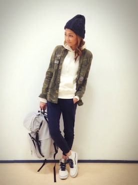 「A part by（アパートバイ）のアイテム（パーカー）」を使った、kayoさん（レディース・164cm）の冬コーディネート