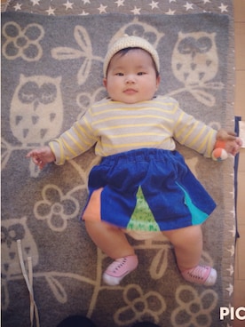 「ボーダーTシャツ」｜KOU5さん（キッズ・80cm）の春コーディネート