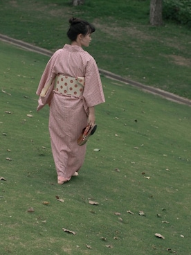 「kimono」｜「アイテム（ダウンジャケット/コート）」を使った、muchachaさん（レディース・160cm）の夏コーディネート