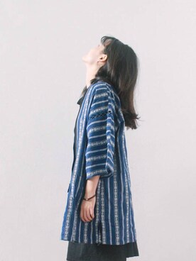 「kimono」｜「アイテム（その他アウター）」を使った、muchachaさん（レディース・160cm）の秋コーディネート
