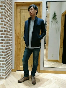 「VOGUISH（ヴォーギッシュ）のアイテム（ブーツ）」を使った、tanakakazuyoshiさん（メンズ・180cm）の秋コーディネート