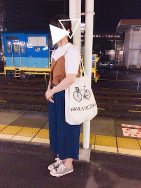 「AS KNOW AS plus（アズノゥアズプラス）のアイテム（キャミソール）」を使った、sayumiyuさん（レディース・165cm）の秋コーディネート