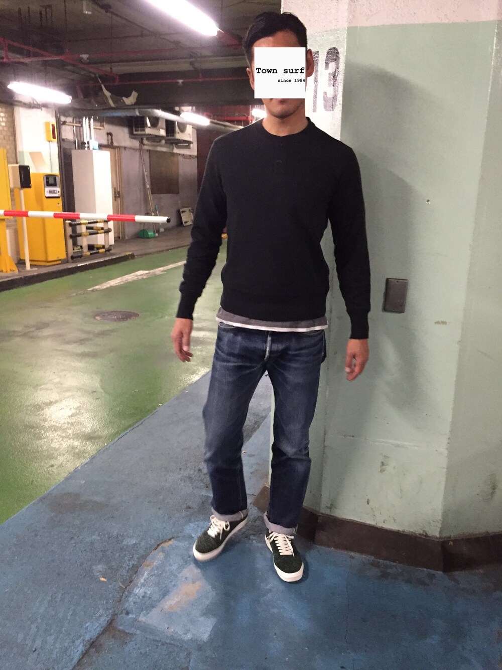 「GAP  70s made in USA 古着のアイテム（スウェット、ブラック系）」を使った、02074891さん（メンズ・184cm）の秋コーディネートの1枚目の写真