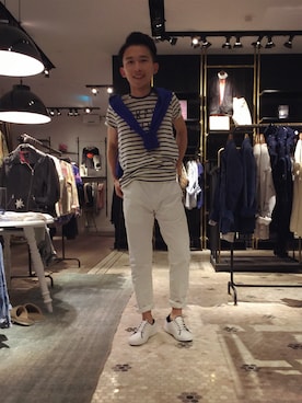 「SCOTCH & SODA（スコッチ アンド ソーダ）のアイテム（チノパンツ）」を使った、ryanさん（メンズ・168cm）の春コーディネート