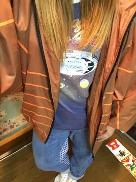 「Rodeo Crowns（ロデオクラウンズ）のアイテム（ナイロンジャケット）」を使った、Mamichiさん（レディース・151cm）の秋コーディネート