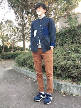 「JUNRED（ジュンレッド）のアイテム（カバーオール）」を使った、kooさん（メンズ・173cm）の秋コーディネート