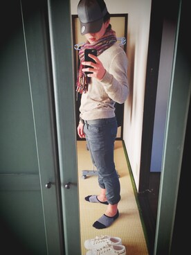 「G-STAR RAW（ジースターロゥ）のアイテム（キャップ）」を使った、n.Rさん（メンズ・176cm）の冬コーディネート