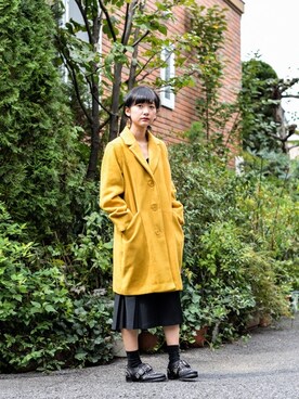 「DETAILS（ディテールズ）のアイテム（チェスターコート）」を使った、B・I・D snapさん（レディース・159cm）の秋コーディネート