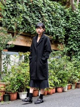 「DETAILS（ディテールズ）のアイテム（チェスターコート）」を使った、B・I・D snapさん（レディース・156cm）の秋コーディネート