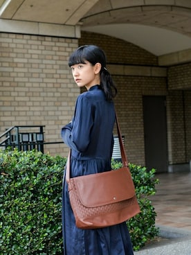 「アイテム（メッセンジャーバッグ）」を使った、B・I・D snapさん（レディース・155cm）の冬コーディネート