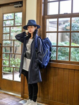 「DETAILS（ディテールズ）のアイテム（ステンカラーコート）」を使った、B・I・D snapさん（レディース・153cm）の冬コーディネート
