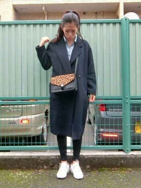 「united arrows」｜「アイテム（チェスターコート）」を使った、はまっこさん（レディース・168cm）の秋コーディネート