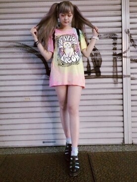 「UNIF」｜「アイテム（サンダル）」を使った、tanniさん（レディース・161cm）の夏コーディネート