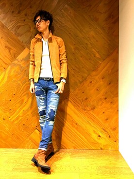 「NO ID.（ノーアイディ）のアイテム（ブルゾン）」を使った、NOID.NAGOYAさん（メンズ・181cm）の秋コーディネート
