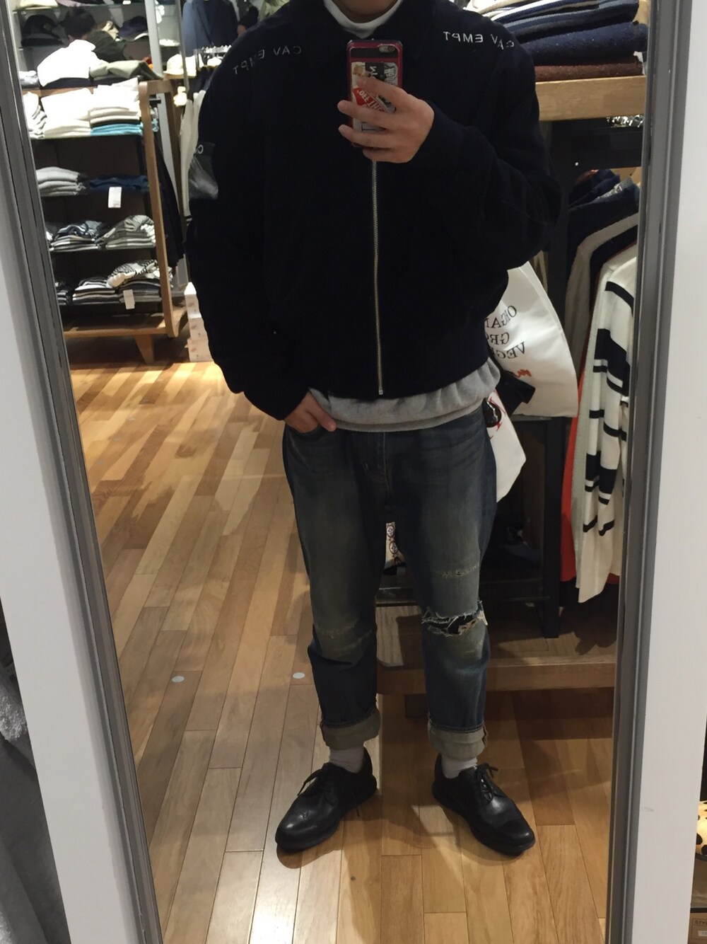 「デニム、cavempt、minnano、ColeHaan、買い物、冬」｜「UNITED TOKYOのCLASH ANKLE DENIM（デニムパンツ、ブルー系）」を使った、Kou_saitohさん（メンズ・168cm）の夏コーディネートの1枚目の写真
