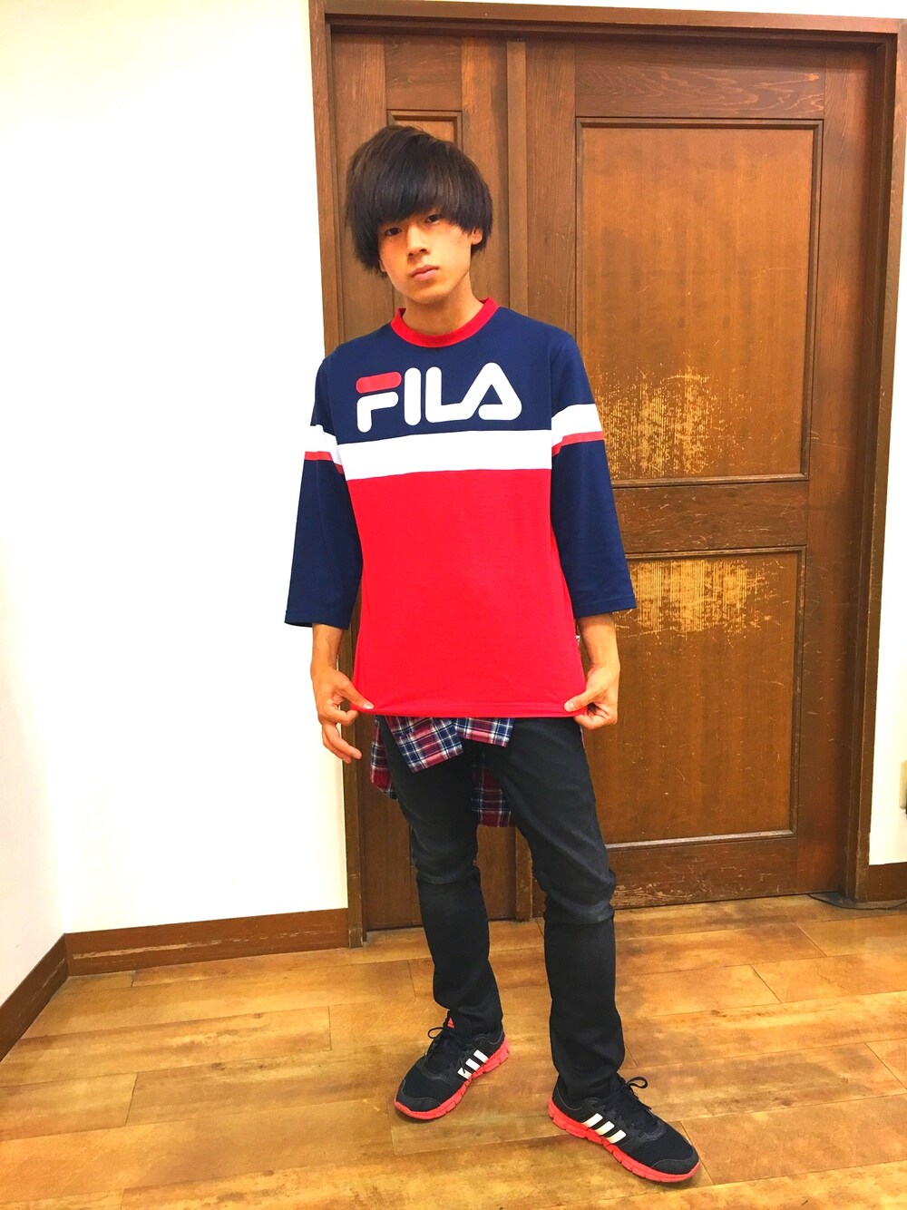「FILAのアイテム（Tシャツ/カットソー、その他）」を使った、TSUBASAさん（メンズ・163cm）の夏コーディネートの1枚目の写真