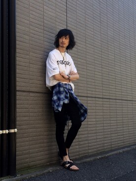 「Undercoverism（アンダーカバイズム）のアイテム」を使った、君嶋麻耶さん（メンズ・176cm）の夏コーディネート