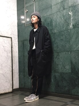 「KIJIMA TAKAYUKI」｜「アイテム（スウェット）」を使った、君嶋麻耶さん（メンズ・176cm）の秋コーディネート