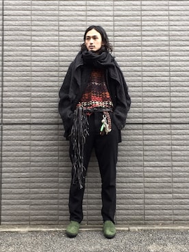 「TAKAHIROMIYASHITATheSoloIst.（タカヒロミヤシタザソロイスト）のアイテム」を使った、君嶋麻耶さん（メンズ・176cm）の冬コーディネート
