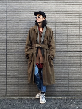 「OLIVER PEOPLES」｜「アイテム（その他アウター）」を使った、君嶋麻耶さん（メンズ・176cm）の冬コーディネート