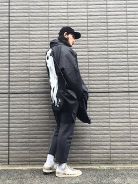 「Y-3（ワイスリー）のアイテム（その他アウター）」を使った、君嶋麻耶さん（メンズ・176cm）の春コーディネート