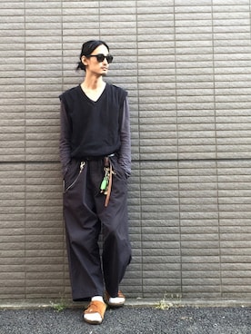 「PRADA（プラダ）のアイテム（トップス）」を使った、君嶋麻耶さん（メンズ・176cm）の春コーディネート